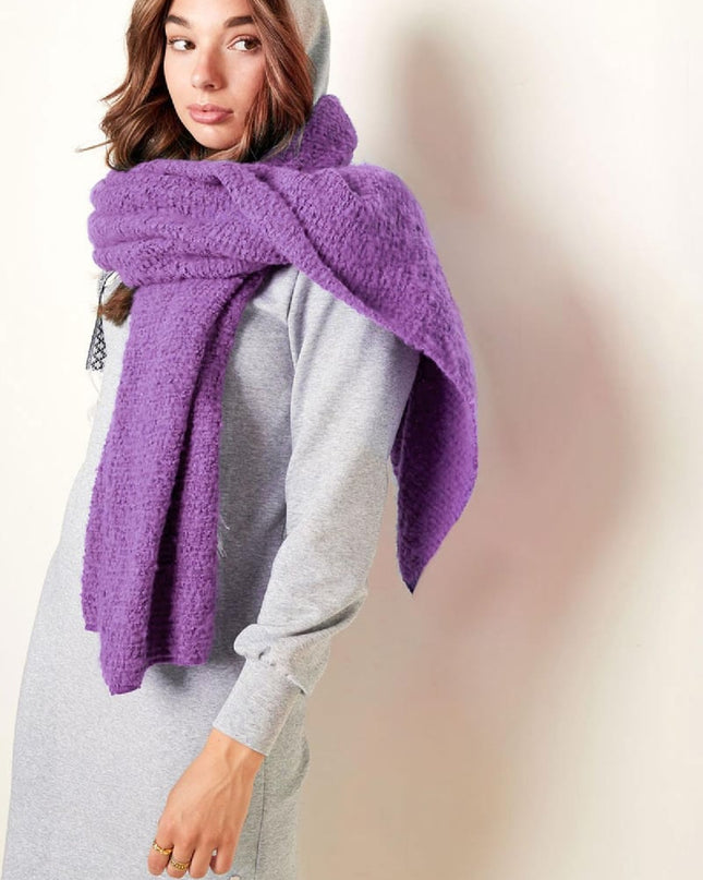 Wintersjaal met reliëf patroon groen Polyester