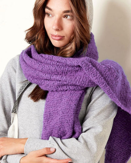 Wintersjaal met reliëf patroon groen Polyester