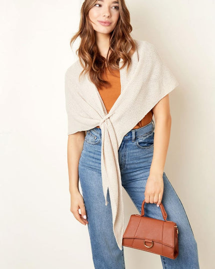 Omslagdoek effen print Groen Acryl