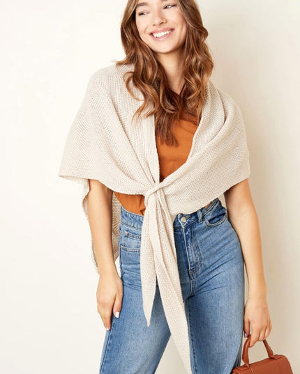 Omslagdoek effen print Groen Acryl