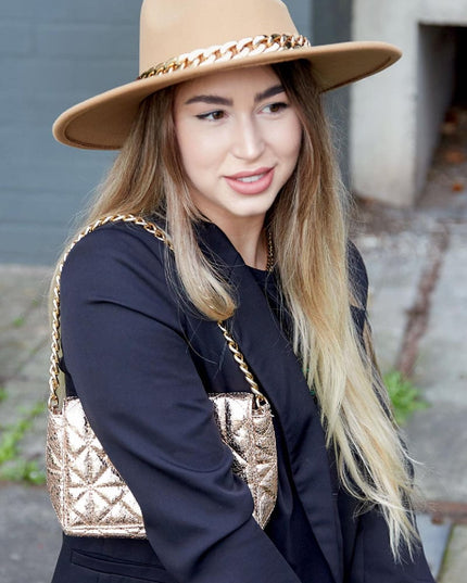 Fedora hoed met ketting Groen Polyester