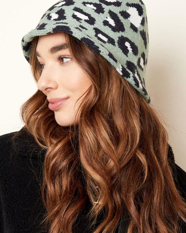 Vissershoedje dierenprint Grijs Acryl