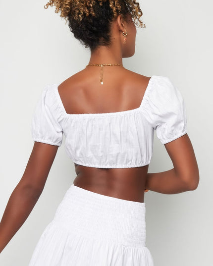 Crop top knotted White S