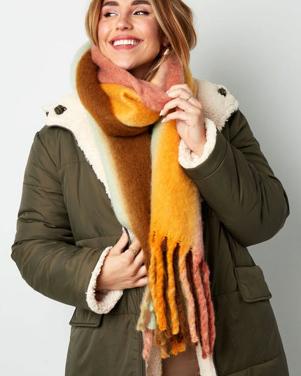 Wintersjaal ombre kleuren grijs