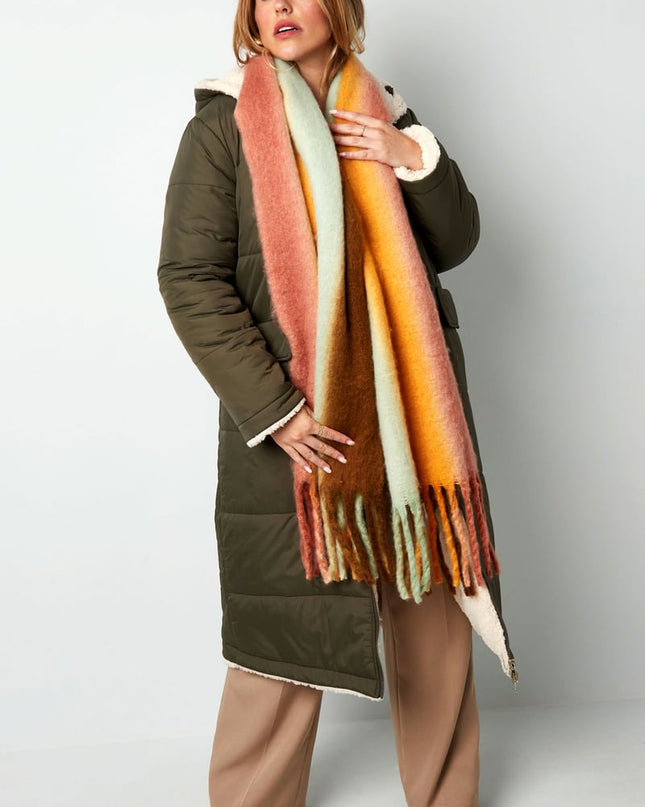 Wintersjaal ombre kleuren grijs