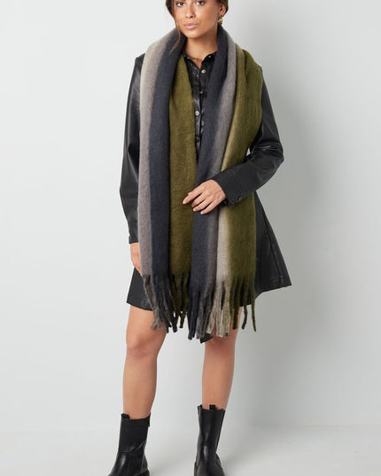 Wintersjaal ombre kleuren grijs