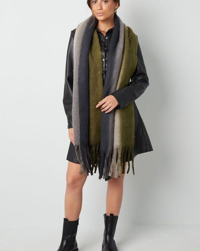 Wintersjaal ombre kleuren grijs