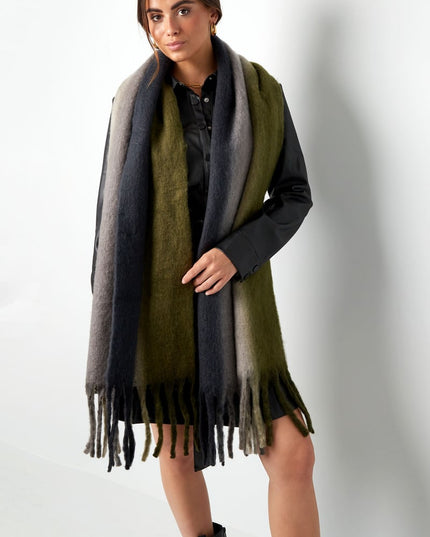 Wintersjaal ombre kleuren grijs