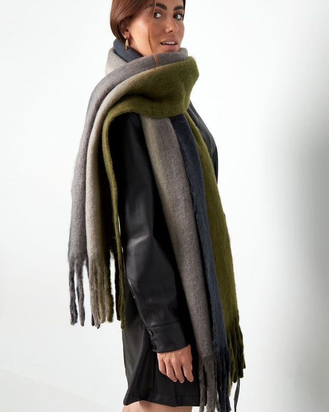 Wintersjaal ombre kleuren grijs