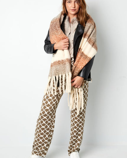 Sjaal met strepen multi - groen