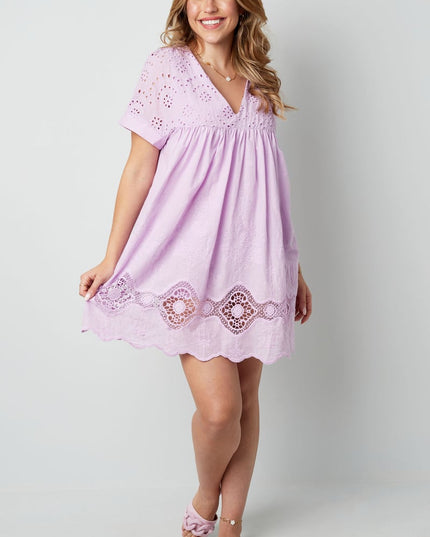 Short dress with open back - fuchsia