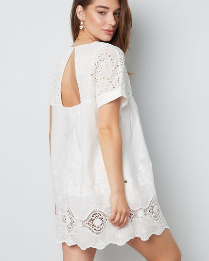 Short dress with open back - fuchsia