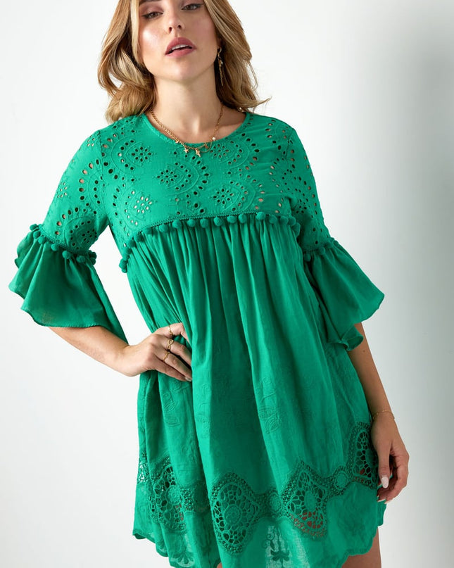 Dress embroidered details white