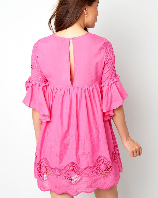 Dress embroidered details white