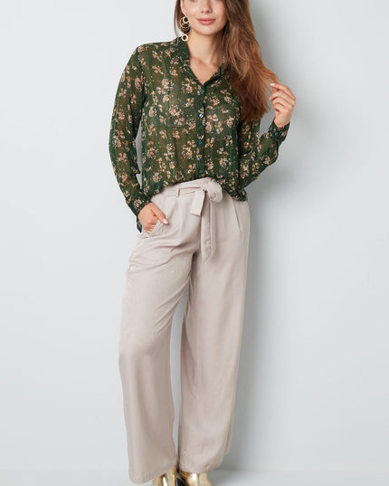 Blouse bloemenprint groen