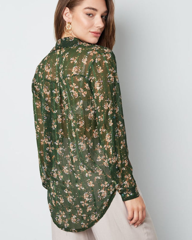 Blouse bloemenprint groen