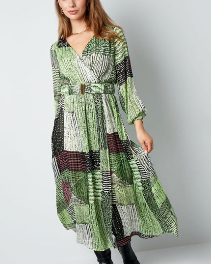 Maxi jurk over de top print blauw