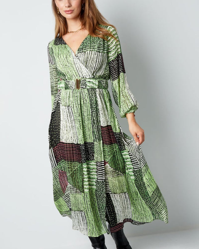 Maxi jurk over de top print blauw