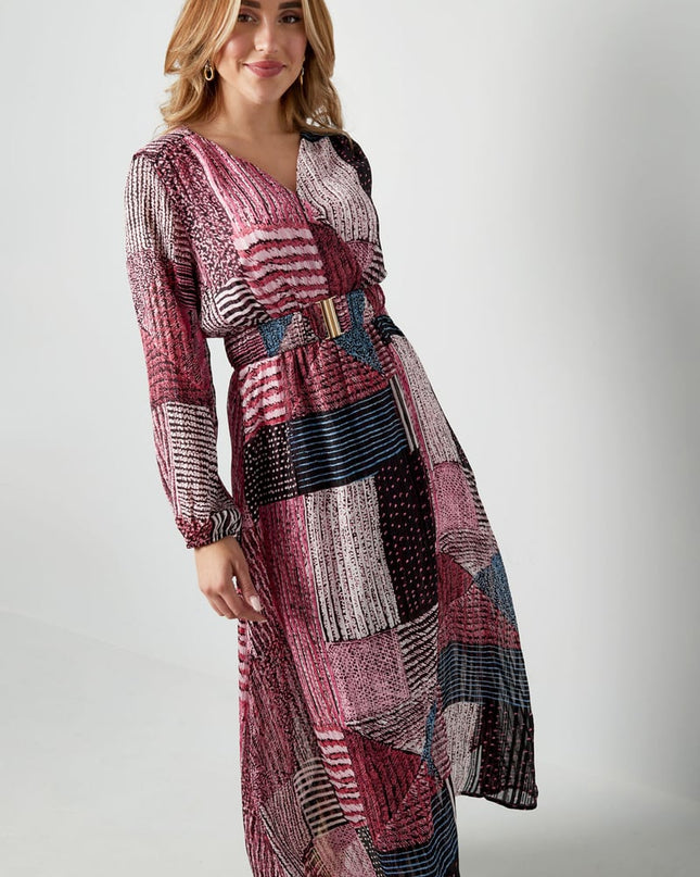Maxi jurk over de top print blauw