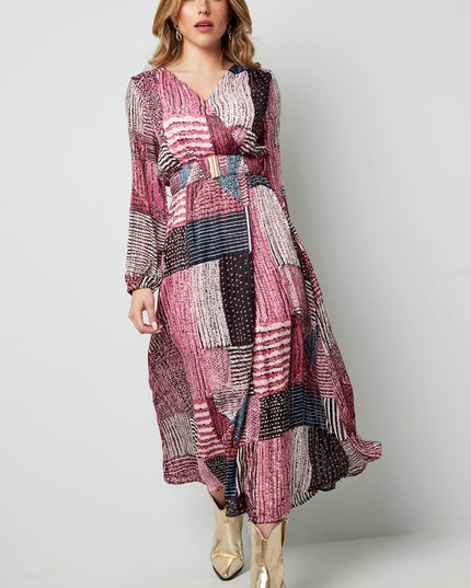 Maxi jurk over de top print blauw