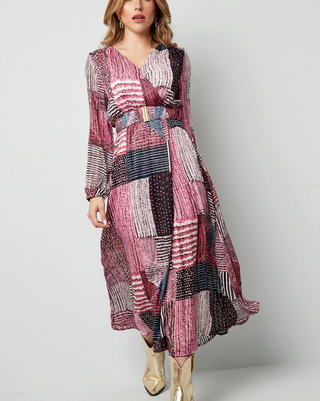 Maxi jurk over de top print blauw