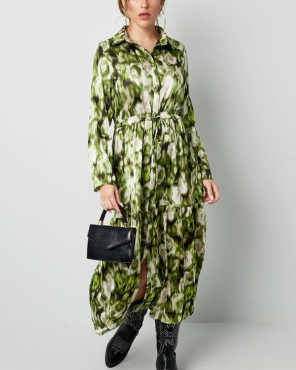 Maxi jurk bloemenprint groen