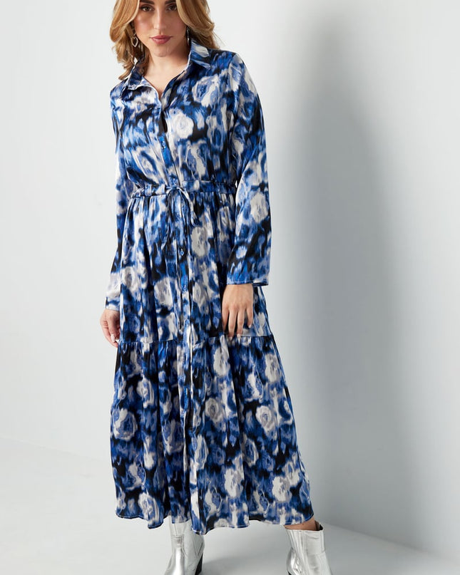 Maxi jurk bloemenprint groen