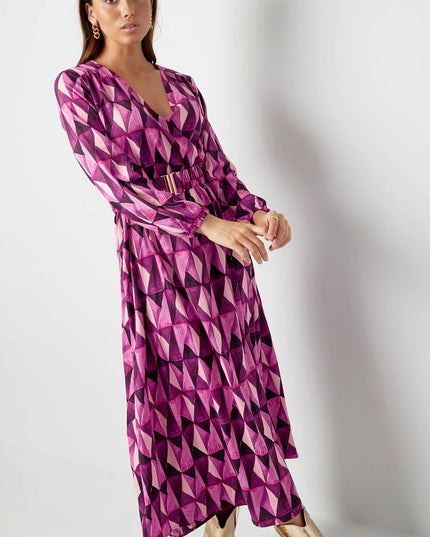 Maxi jurk retroprint groen