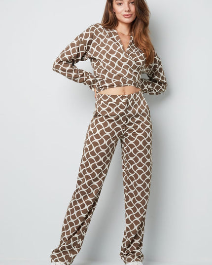 Overslagblouse aesthetic print