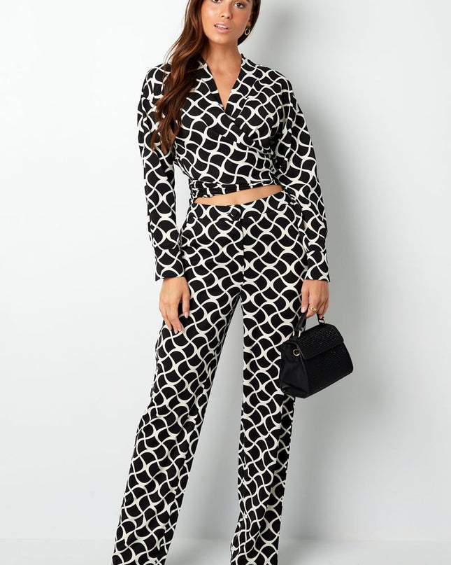 Overslagblouse aesthetic print