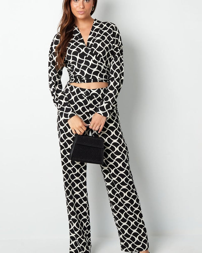 Overslagblouse aesthetic print