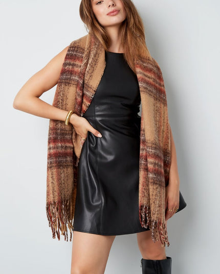 Sjaal kleurrijk streep detail - groen