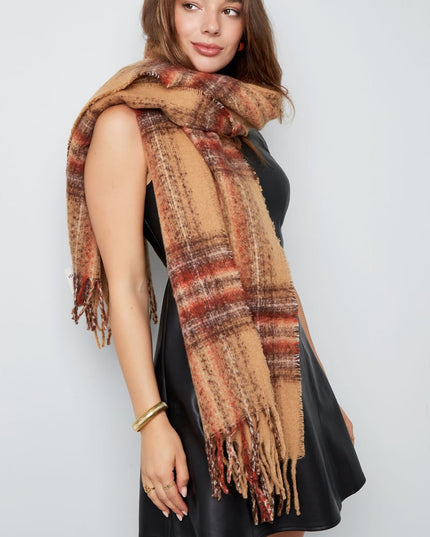 Sjaal kleurrijk streep detail - groen