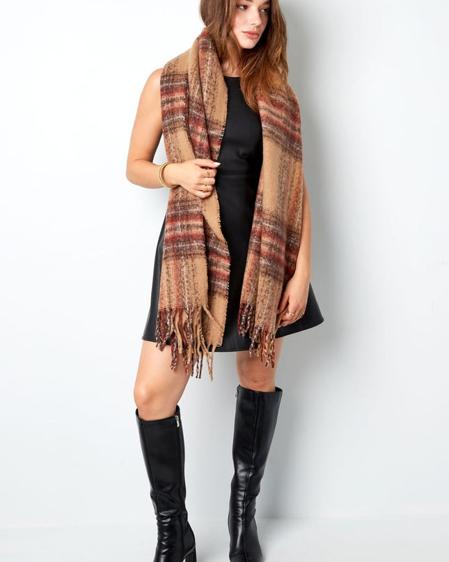 Sjaal kleurrijk streep detail - groen