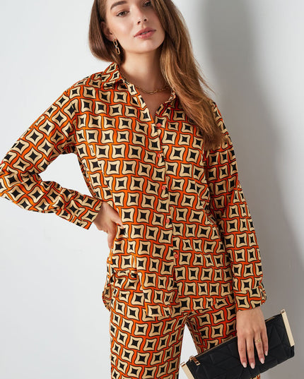 Blouse retro print