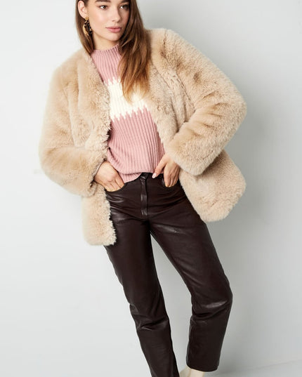 Faux fur coat - dark blue