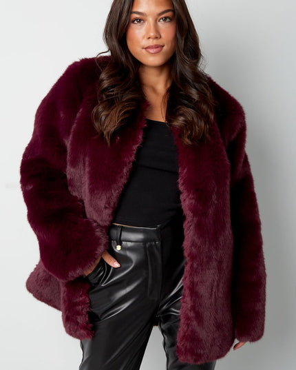 Faux fur coat - dark blue