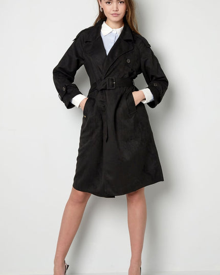 Classic trench coat suede - green S