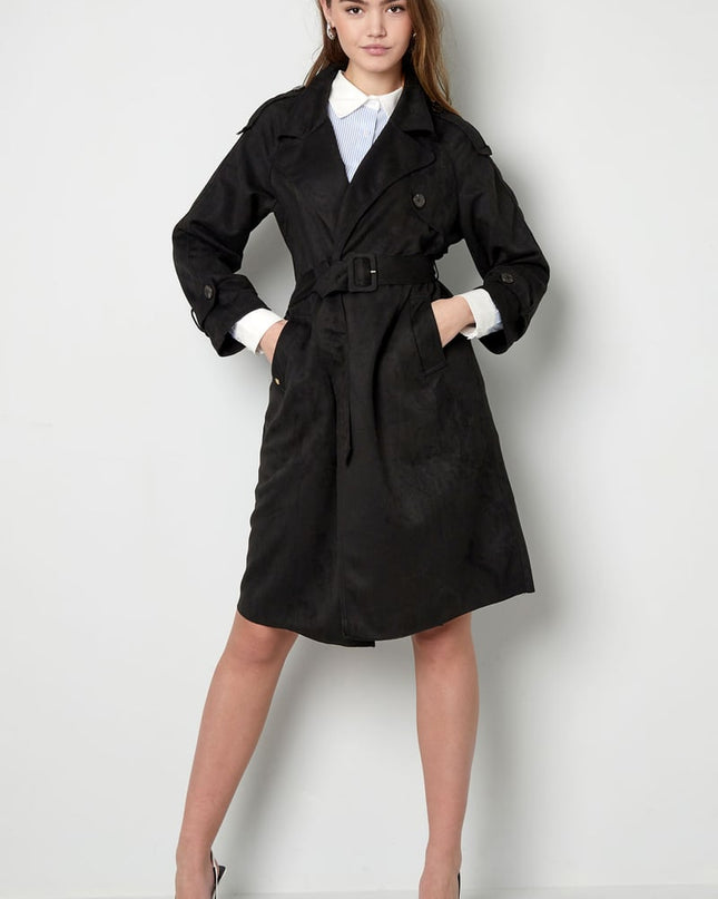 Classic trench coat suede - green S