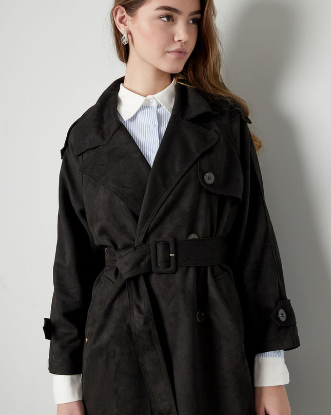 Classic trench coat suede - green S