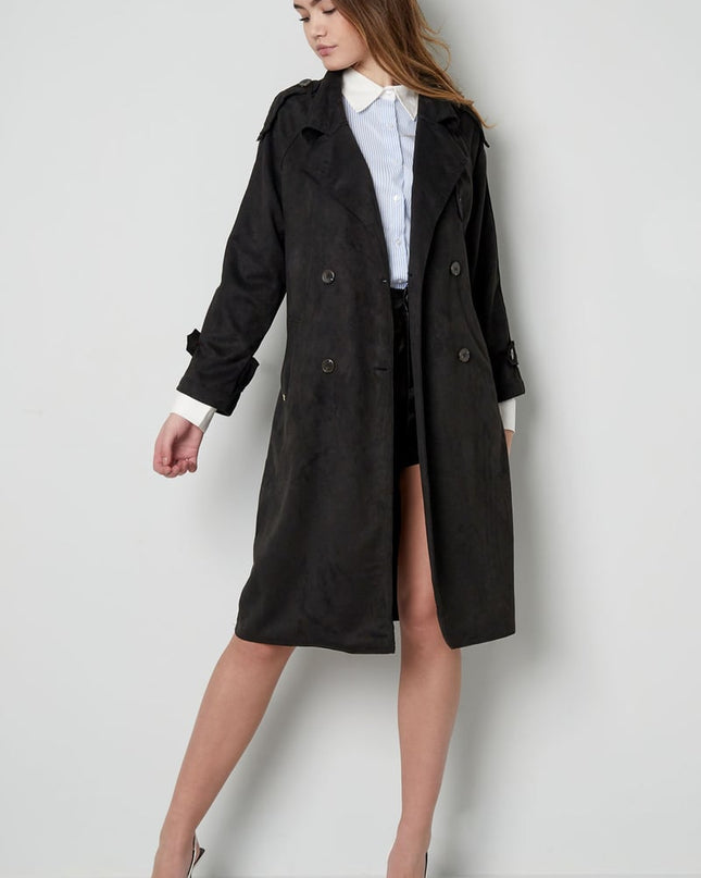 Classic trench coat suede - green S