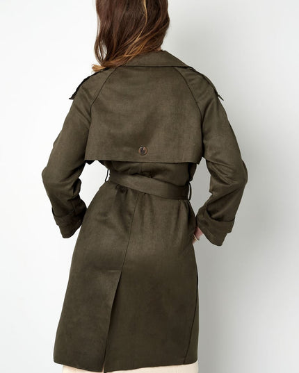 Classic trench coat suede - green S