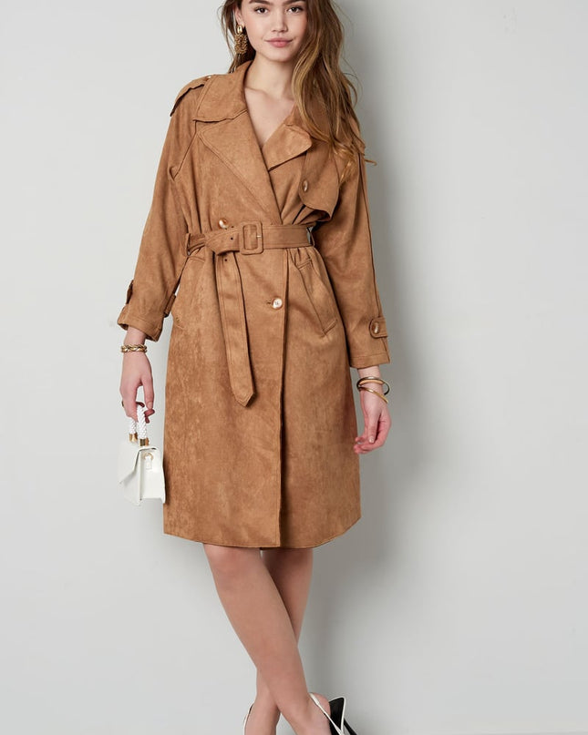Classic trench coat suede - green S