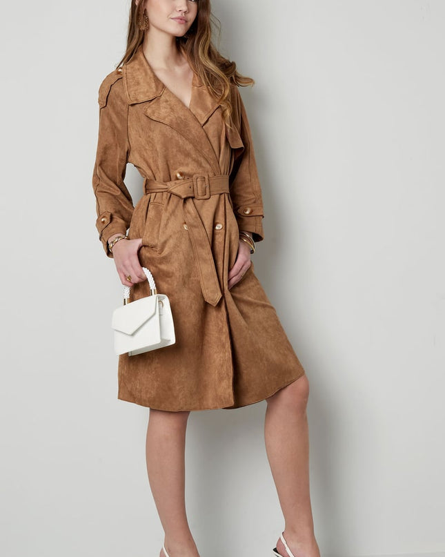 Classic trench coat suede - green S