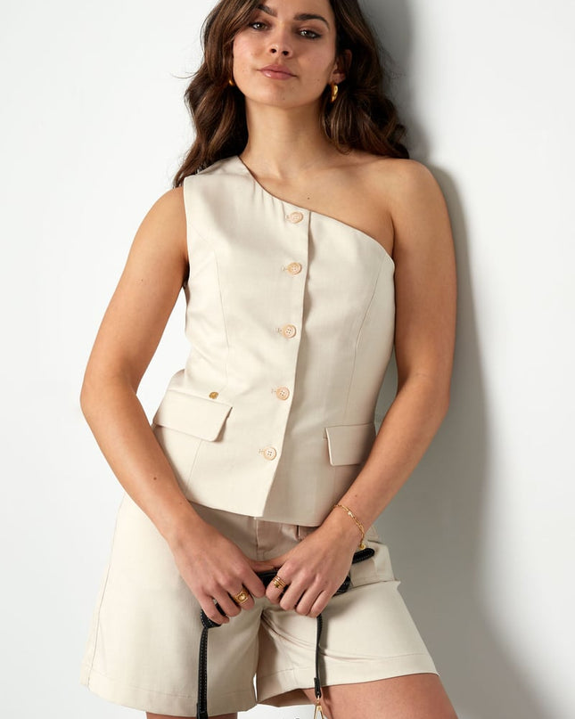 Off shoulder waistcoat - cream 