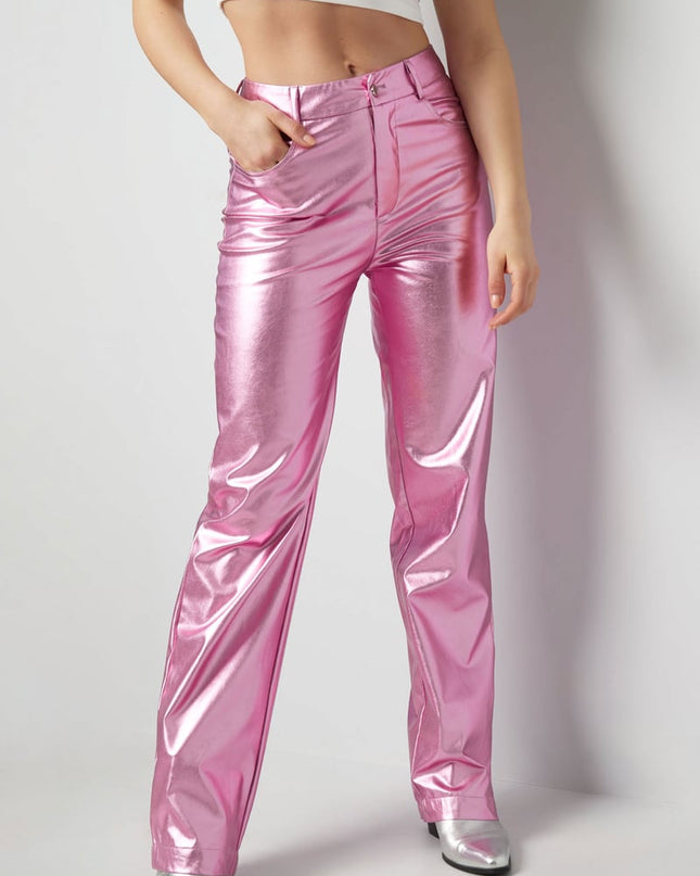 Metallic trousers - Silver Color color