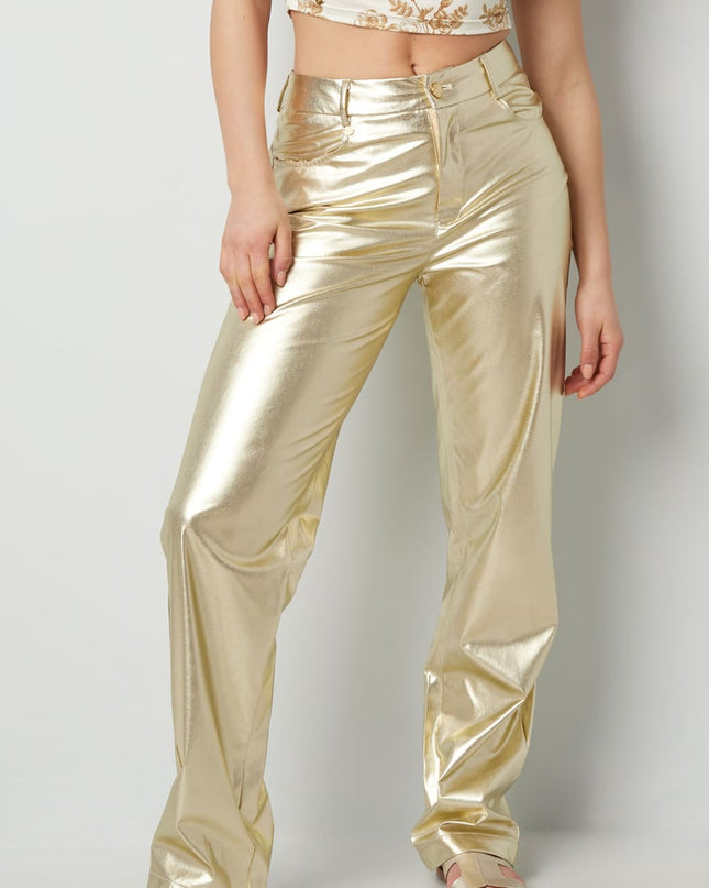 Metallic trousers - Silver Color color