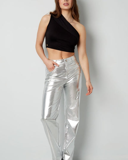 Metallic trousers - Silver Color color