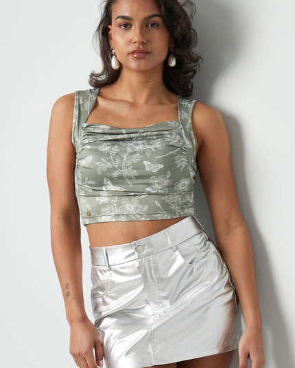 Flower butterfly top - blue 