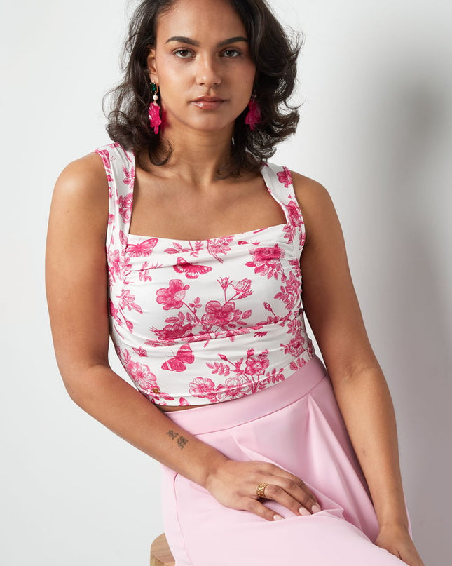 Flower butterfly top - blue 